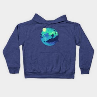 Galaxy Friendship in Green Kids Hoodie